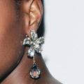 Luxury New ZAA Metal Rhinestone Crystal Flower Water Drop Earrings for Women Holiday Party Jewelry Gifts