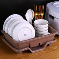Sesame Latest Plastic Dish Drying Rack Storage for Kitchen  Counter Top With Tray Water Filter Rack Shelf Bowl Cup Plate Drainer