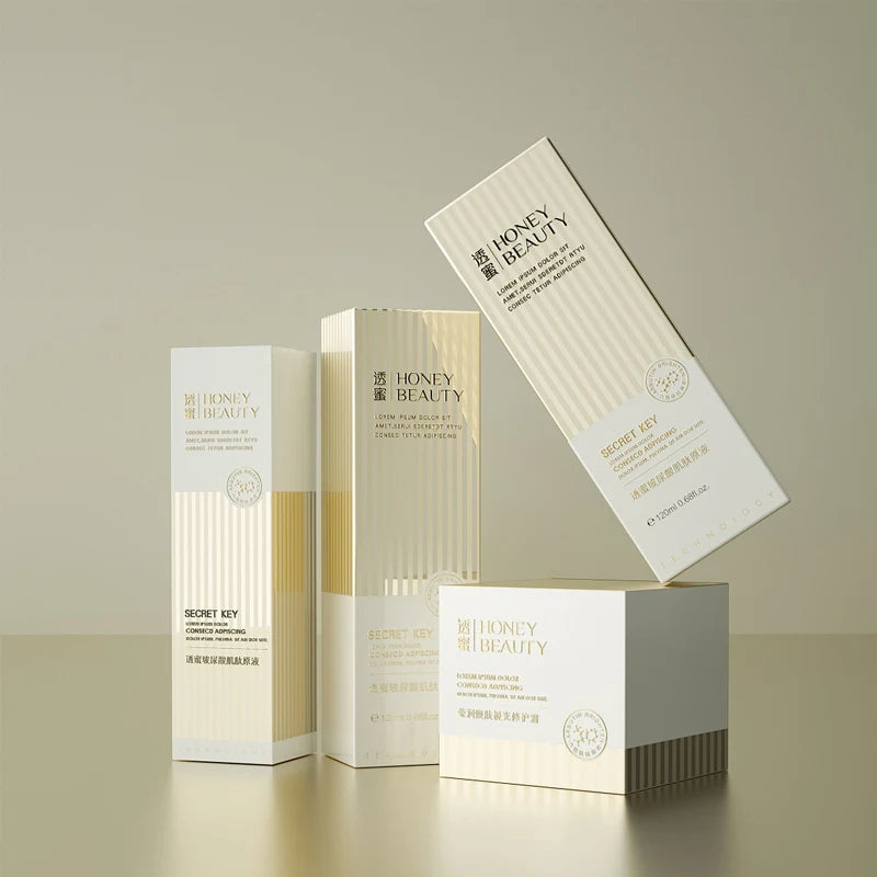 Eco Friendly Custom Logo Printed Folding Cosmetic Skincare Packaging White Card Packaging Boxes for Small Business
