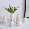 Modern Simple Cream Ceramic Vase Small Ornament for Living Room Foyer Desktop Floral Arrangement for Dried Flowers