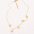 New Arrivals Women Fashion Dainty Cute Jewelry 18k Gold Plated Stainless Steel Five Flower Shape Pendant Necklace