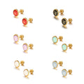 Minimalist Personality Stainless Steel Cute Crack Colorful Round Texture Stud Earrings