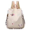 New Flower Embroidered Backpack Art National Women'S Oxford Leisure Backpack Large Capacity Women  Bag