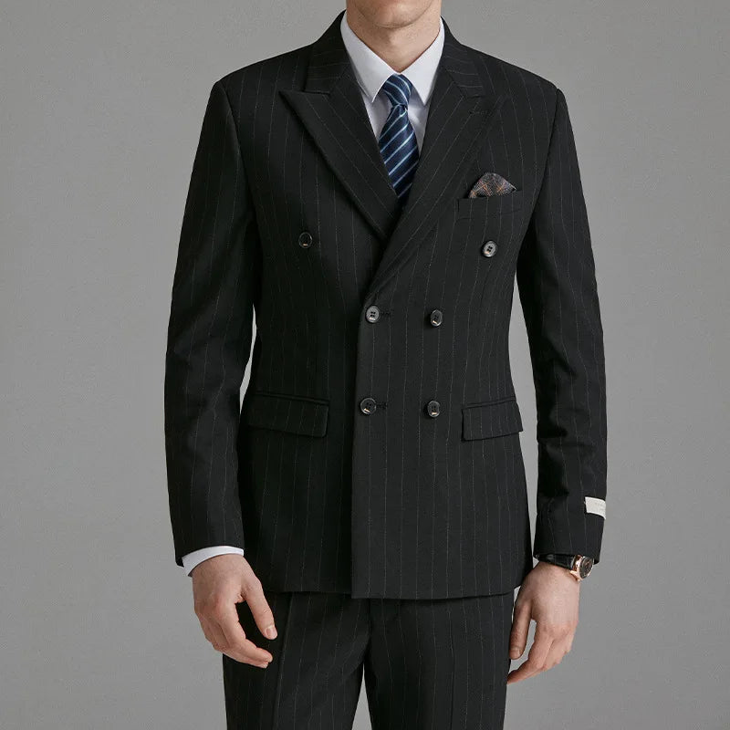 WN-027 Wedding Tuxedos Peaked Lapel Double Breasted Blazers Groom Wear Formal Best Man Business Suits Jacket