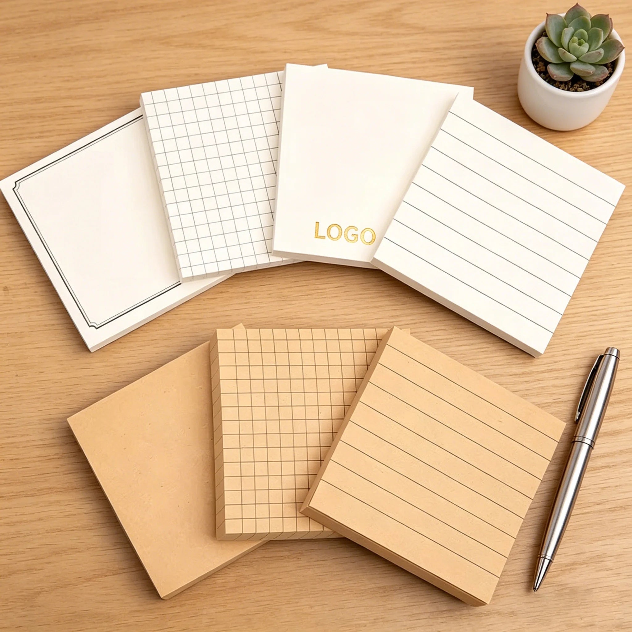 Wholesale PET Loose Leaf Paper Self Adhesive Checkered Note Memo Pads for Gift and Promotion Bulk Customizable