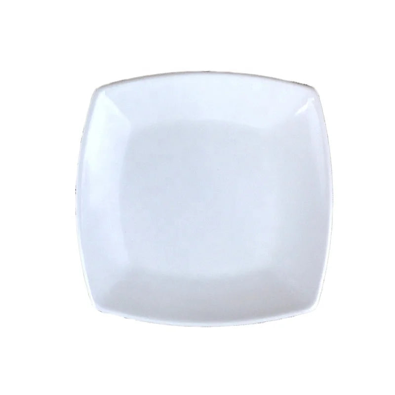 Factory Supply Restaurant Dinnerware Serving 12 Inch Cheap Bulk White Melamine square Plate
