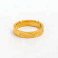 Joolim Jewelry Wholesale 18K Gold Plated Sun Burst Surround Stainless Steel Statement Rings for Women for Engagement or Gift