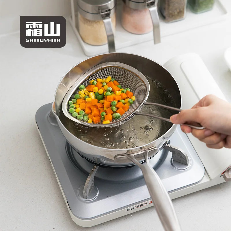 SHIMOYAMA Premium Quality Stainless Steel Fine Twill Mesh Cooking Strainer Kitchen Accessory for Food Use