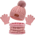 Winter Beanie Hat Scarf Set Warm Knit Hat Thick Fleece Lined Winter Cap Neck Warmer for Kids MegaBDM