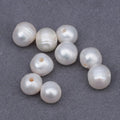 Loose DIY Gemstone Beads Large 1.5mm Hole White Freshwater Natural Pearls 7-8mm 100%
