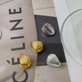 Fine 925 Silver Jewelry Shell Shaped Ear Buckle Earrings 18K Gold Plated 925 Sterling Silver Hoop Earrings Women Jewelry Factory