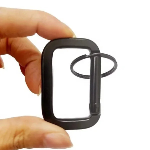 Aluminum Rectangle Carabiner Hook with Key Ring Keychain