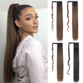 Factory Price Cheap 34inch 120g Synthetic Hair Straight Adjustable Wrap Around Hair Ponytail Extension