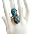 Turquoise 925 Sterling Silver Gemstone Ring Boho December Birthstone Ring