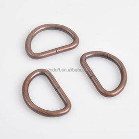 Red Copper Antique Bronze D Ring Belt Ring Buckle Pet Collar Hardware Metal D Ring for Handbag