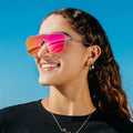 3413 Hot Pink Mirror Cool Beach One Piece Lens Trendy Sun Glasses Unisex Stylish Mens Sunglasses 2025 Shades for Travel