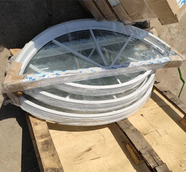 Pvc Frame Half Round windows Arch windows with Grill Design