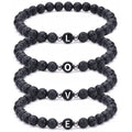 IMG-2082  26 Letter a to Z Name Natural 6mm Black lava Beads Isolation Bead Alphabet Bracelet