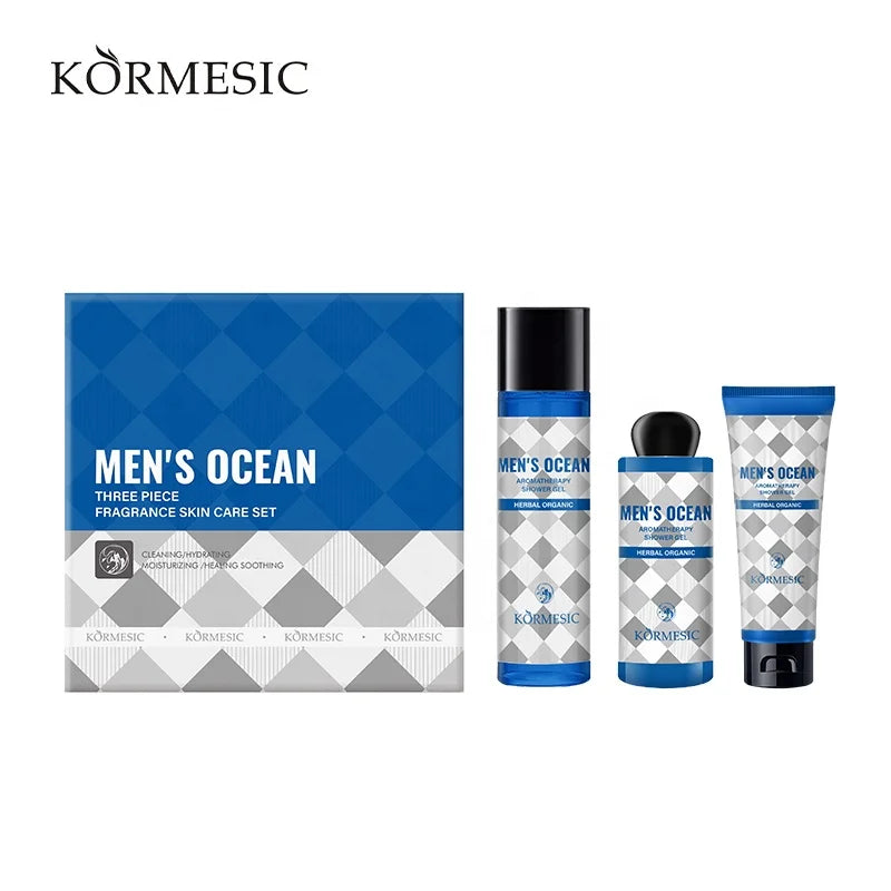 Private Label KORMESIC Men's Ocean Three Pieces Fragrance Skin Care SET