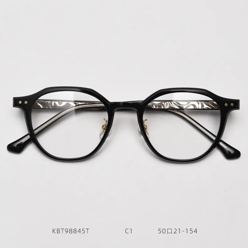 Men and Women Round Vintage Spectacles Classic Retro Acetate Full Rim Clear Glasses Frame for Prescription Lenses