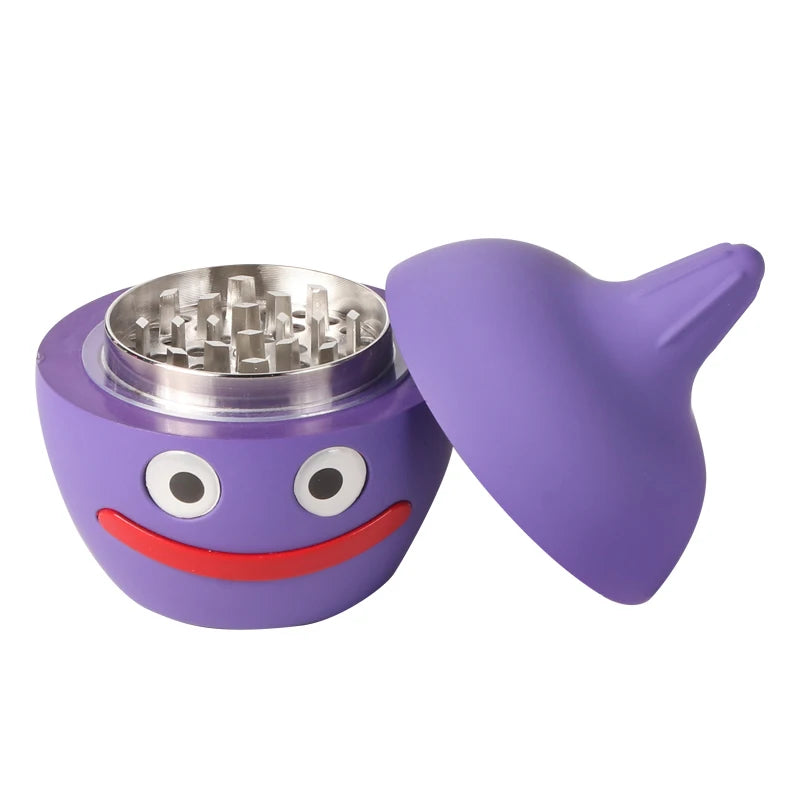 Erliao Cute 70mm*90mm Metal Zinc Alloy Herb Grinder Novel Design Cartoon Tobacco Grinder Hot Selling Herb Gridner