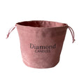 Custom Logo Round Bottom Small Drawstring Velvet Christmas Candle Gift Bags