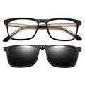 Unisex High Quality Black TR90 Optical Frame Sunglasses Polarized Lenses Light Weight Full Rim Square Magnetic Clip