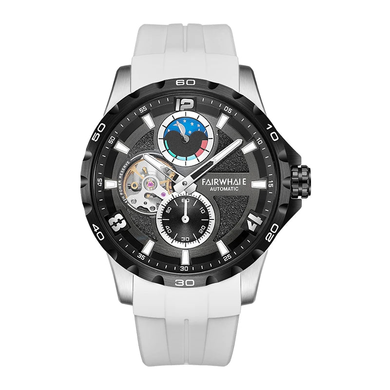 Fairwhale New Big Dial Stainless Steel Case Watch Luxury Customized Moon Phase Men WristWatches