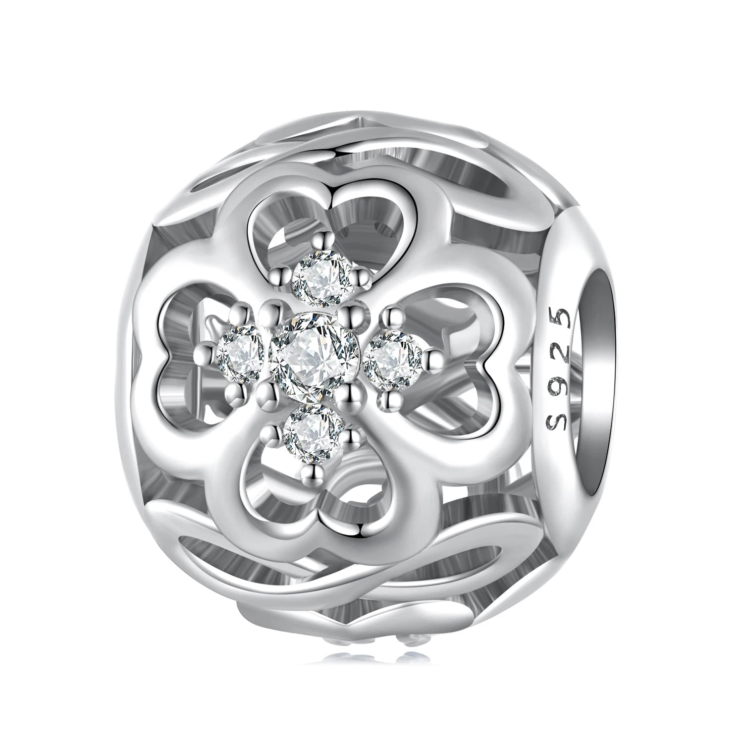 Wholesale 925 Sterling Silver Infinity Clover Charm Beads Fit Original Bracelet Fashion Jewelry Pendant Making for Women BSC664