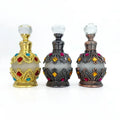 15ml Gold Black Rose Gold Luxury Alloy Metal Glass Oil Perfume Bottle Arab Style Bronze Spray Perfume Bottle Stock