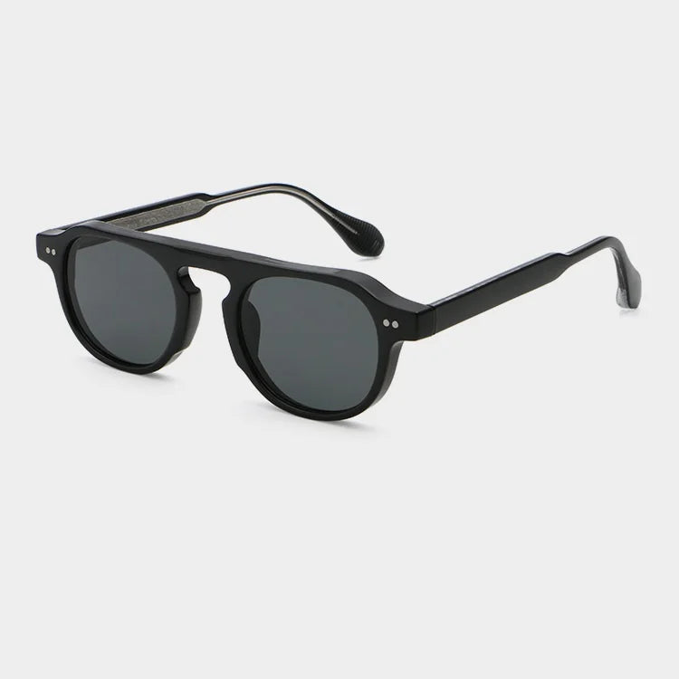 2024 New Luxury Retro Designer Sunglasses for Men Square Style Black and Gray Frames UV400 Lenses 6215 Retro Round Model