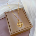 Ins Trendy Girls Micro Setting Stainless Steel Eight Pointed Star Necklace