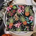 Ins Style Black Paper Napkins Table Decorations Eco-friendly Hawaiian Style Pineapple Disposable Birthday Party Serviettes