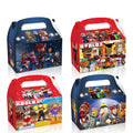 Huancai 12 PCS Cartoon Party Favors Candy Treat Boxes Robot Blocks Paper Gift Cake Goodies Box for Kids Birthday Party Supplies