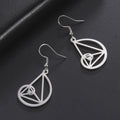 Fibonacci Triangle Spiral Golden Ratio Dangle Earrings Psychology Geometric Stainless Steel Jewelry Gift for Women