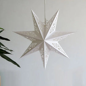45cm/17.72inch Paper Star Lantern Hanging Pendant Intricate Cut Out Design Hollow Out Star Hanging for Ramadan Mubarak Party