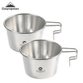 Wholesale Portable Outdoor 304 Stainless Steel Camping Bowls Set 600ml Outdoor Bowling Set With Handle