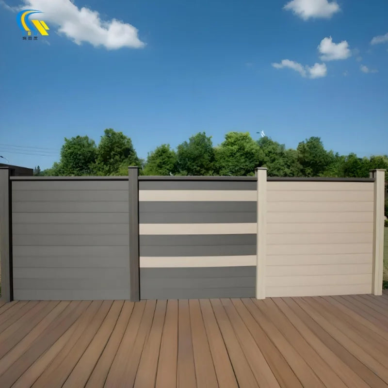 WPC Fence Co-extrusion Plastic Pvc Wood Modern Outdoor Garden Privacy Wpc Yard House Composite Fence Panel Board