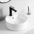Cheap Modern Ceramic Hotel Single Hole Top Mount White Rounded Small Countertop Sink