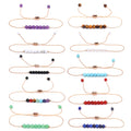 Handmade 18k Gold Plated Women Men Sliding Diy Braided Thread Amethyst Gemstone Tennis Adjustable Bead Bracelet Rope