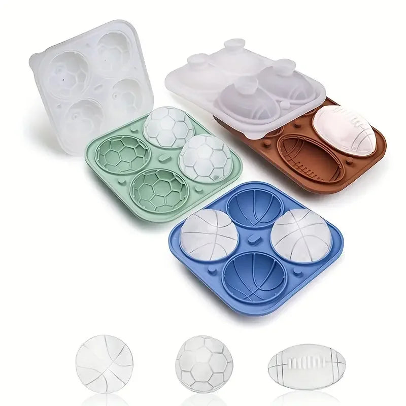 Silicone Sports Ball Shaped Ice Cube Tray Multifunctional Chocolate Mold for Pudding Jelly Candy  Whiskey Ice Cube Tray