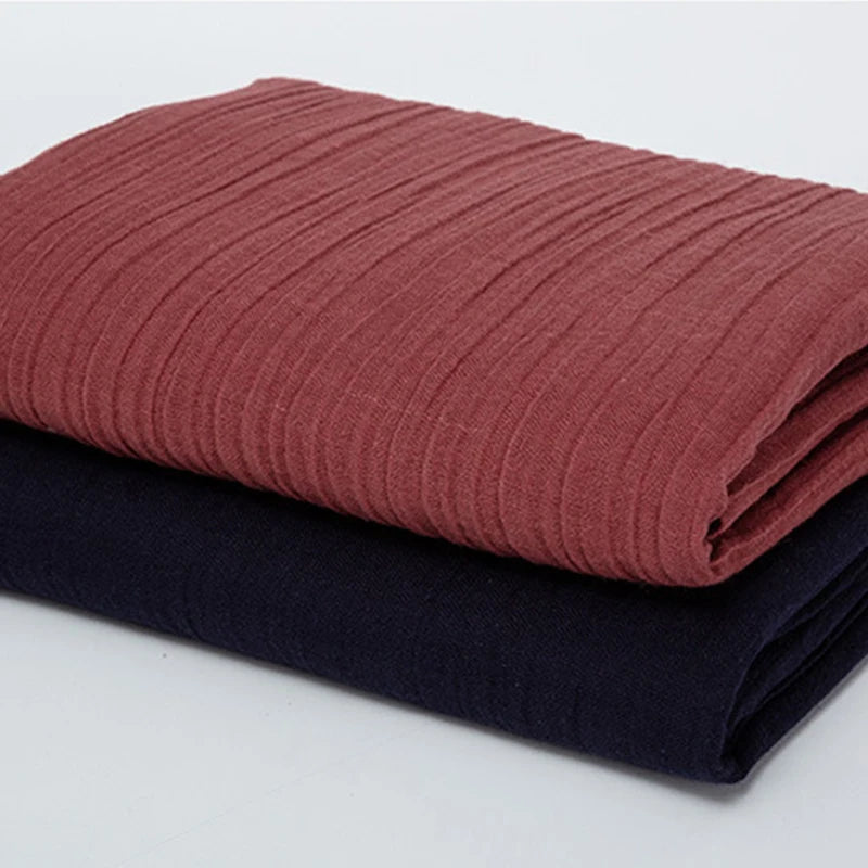 2024 New Linen Crincle Crepe Fabrics Shirt Dress Clothing Fabric 100% Linen Fabric for Clothing