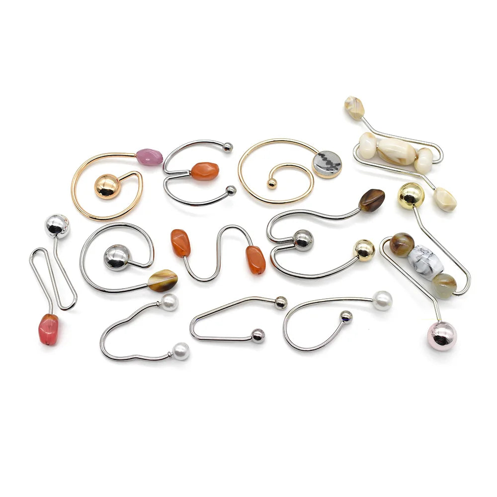 Custom Fancy U Shape Buckle With Colorful Stones Anti-Corrosion Decoration Metal Gold Bikini Connector for Summer Swimwear