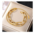 High Polish Non-Tarnish PVD 18K Gold Plated Stainless Steel Bracelets for Women Chains Link Bracelet Set Waterproof