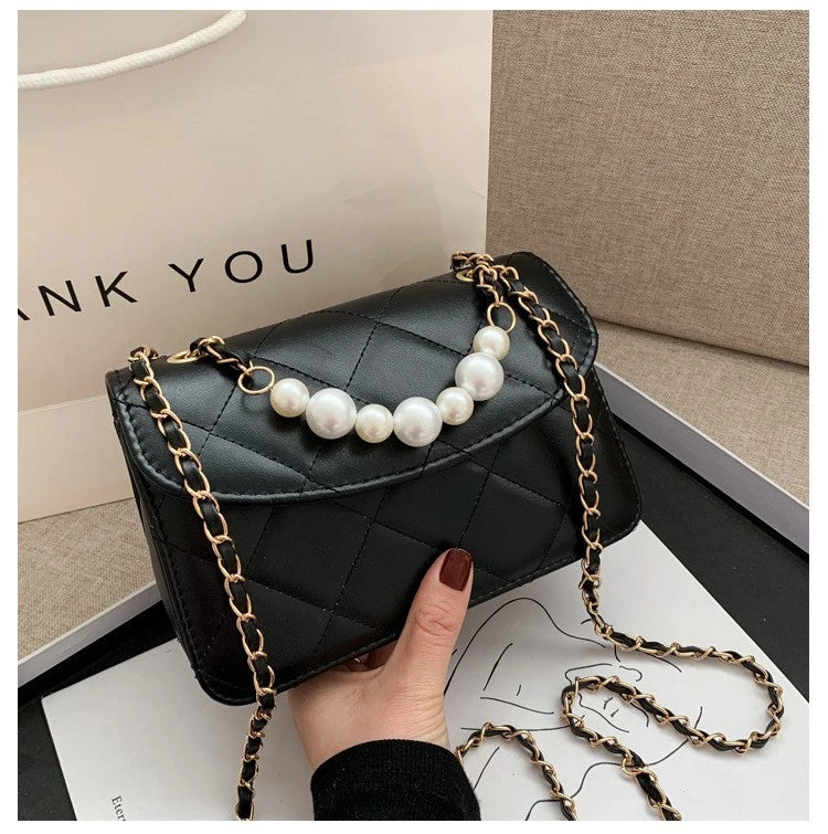 Customizable Personalised Low Price Good Quality Young Ladies Bags with Pearl Straps