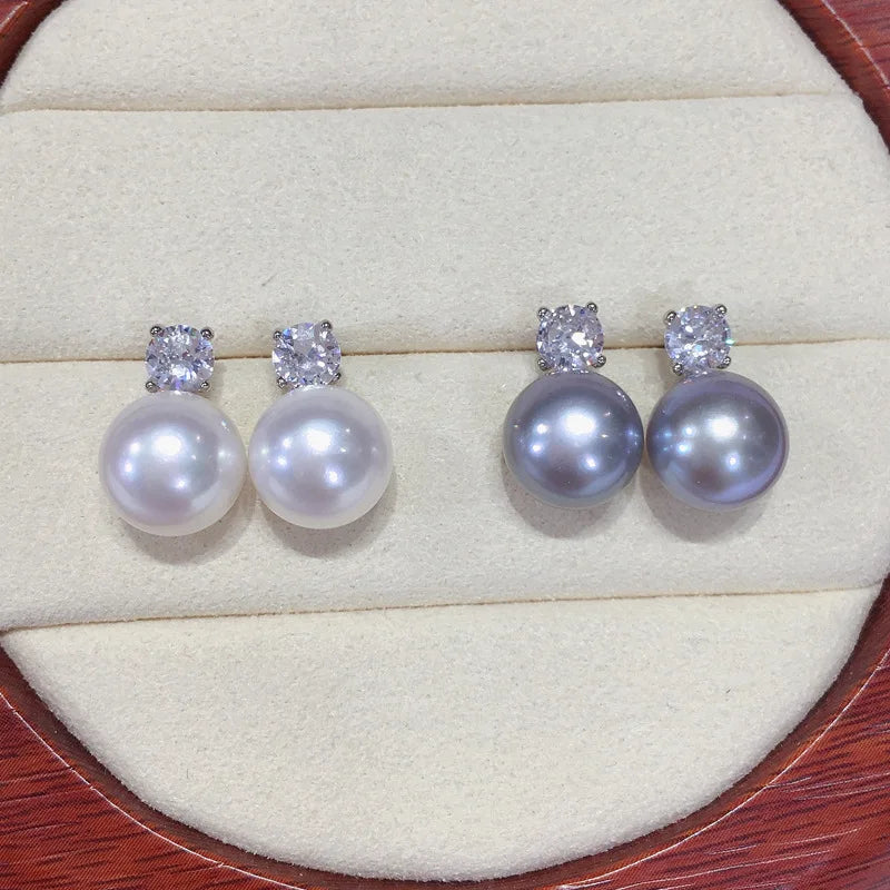 18K Gold-plated Jewelry Luxury Stud Earrings Natural Freshwater Pearl Earrings for Women