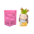 E-0017 Multiple styles lovely Closed eyes girl Flowerpot silicone mold resin cement Gypsum candle making tools handmade diy