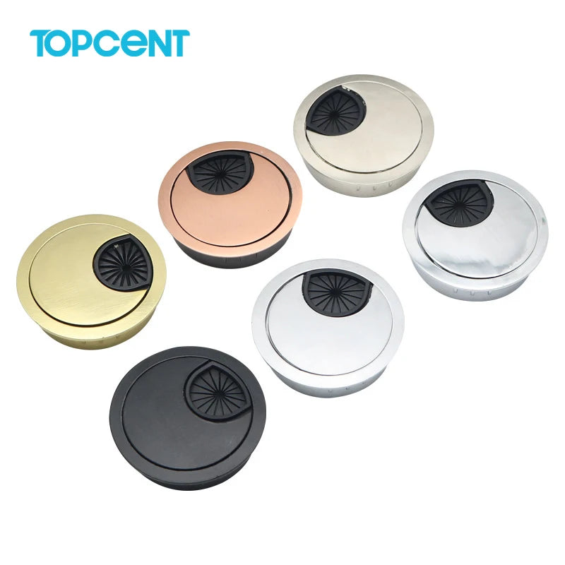 TOPCENT Zinc Alloy Furniture Computer Office Desk Hole Cap Table Cable Grommet
