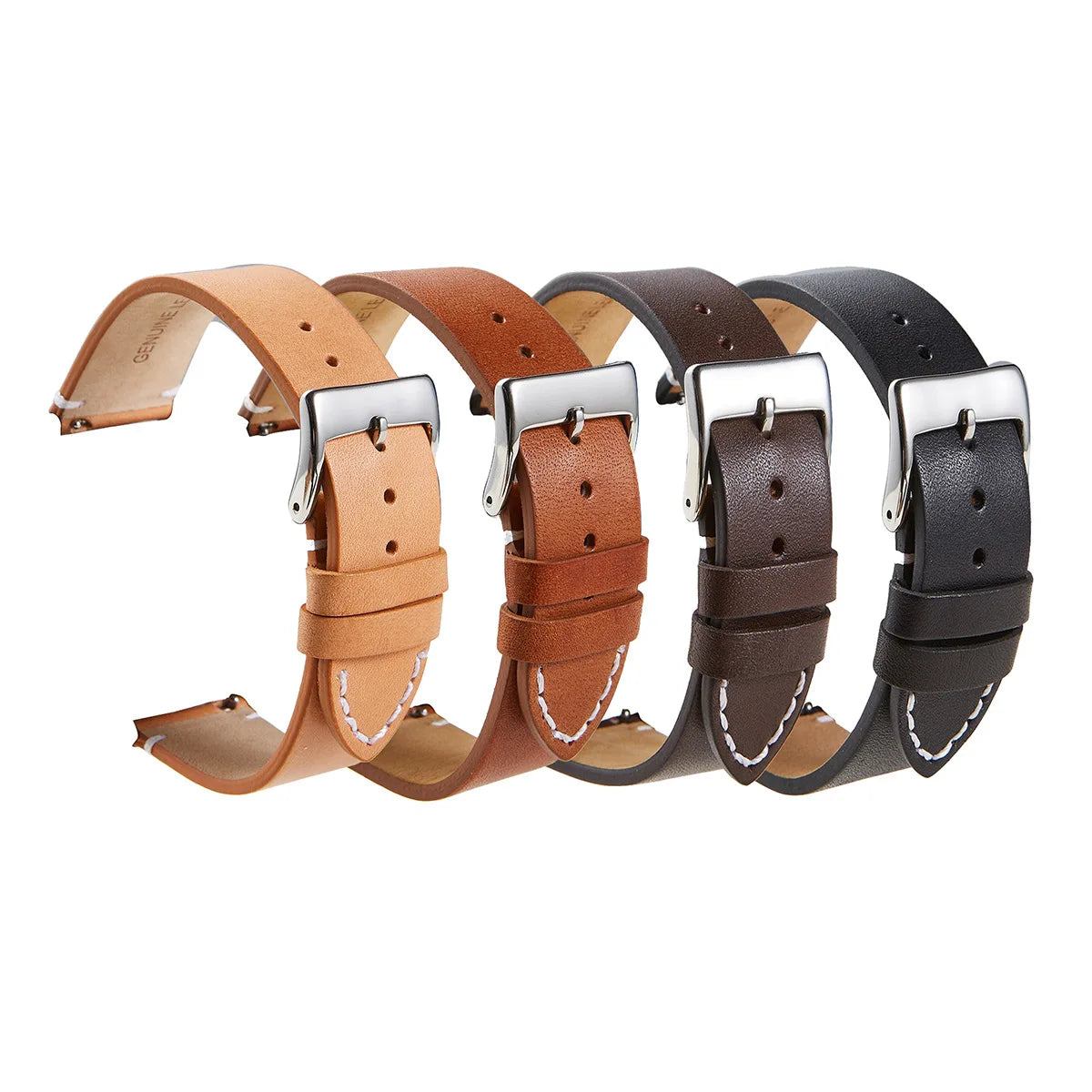 High Quality Genuine Leather Luxury Watch Band Cowhide Top Layer Soft Matte Bottom Leather Quick Release Waterproof Retro Watch