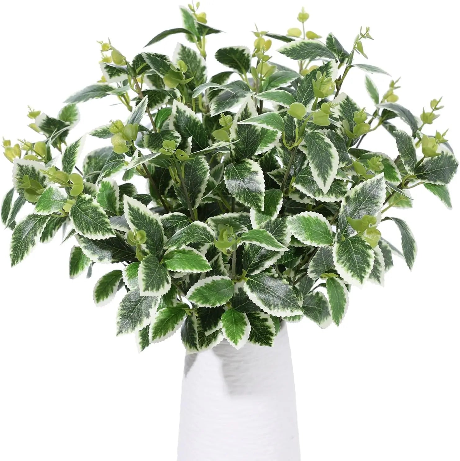 Artificial Greenery Plants Stems Real Touch Rose Leaves Branches Plastic Greenery Shrubs for DIY Home Table Wall Hanging Decor